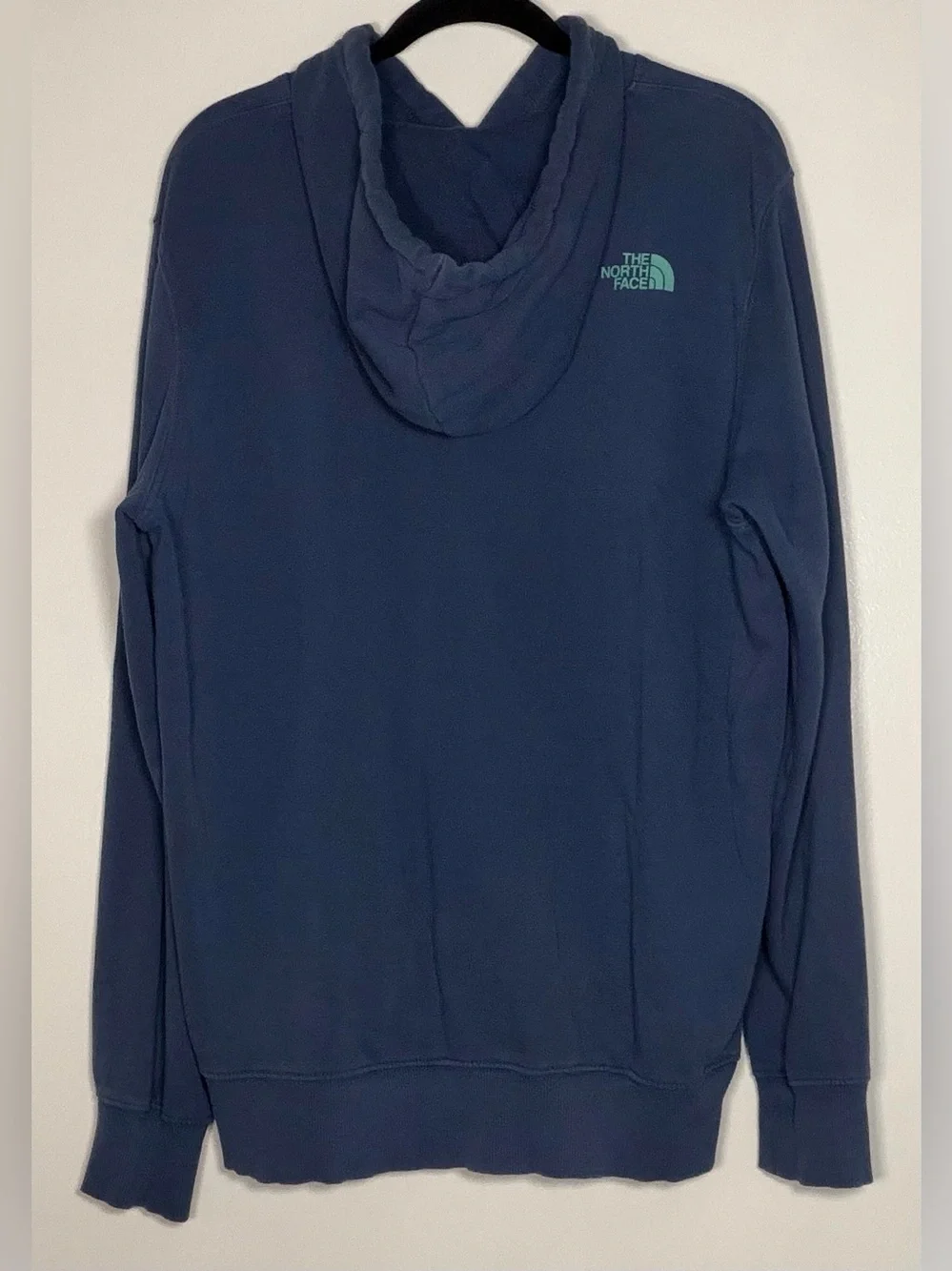 The North Face Men's Navy Hoodie with Multicolor Landscape Graphic